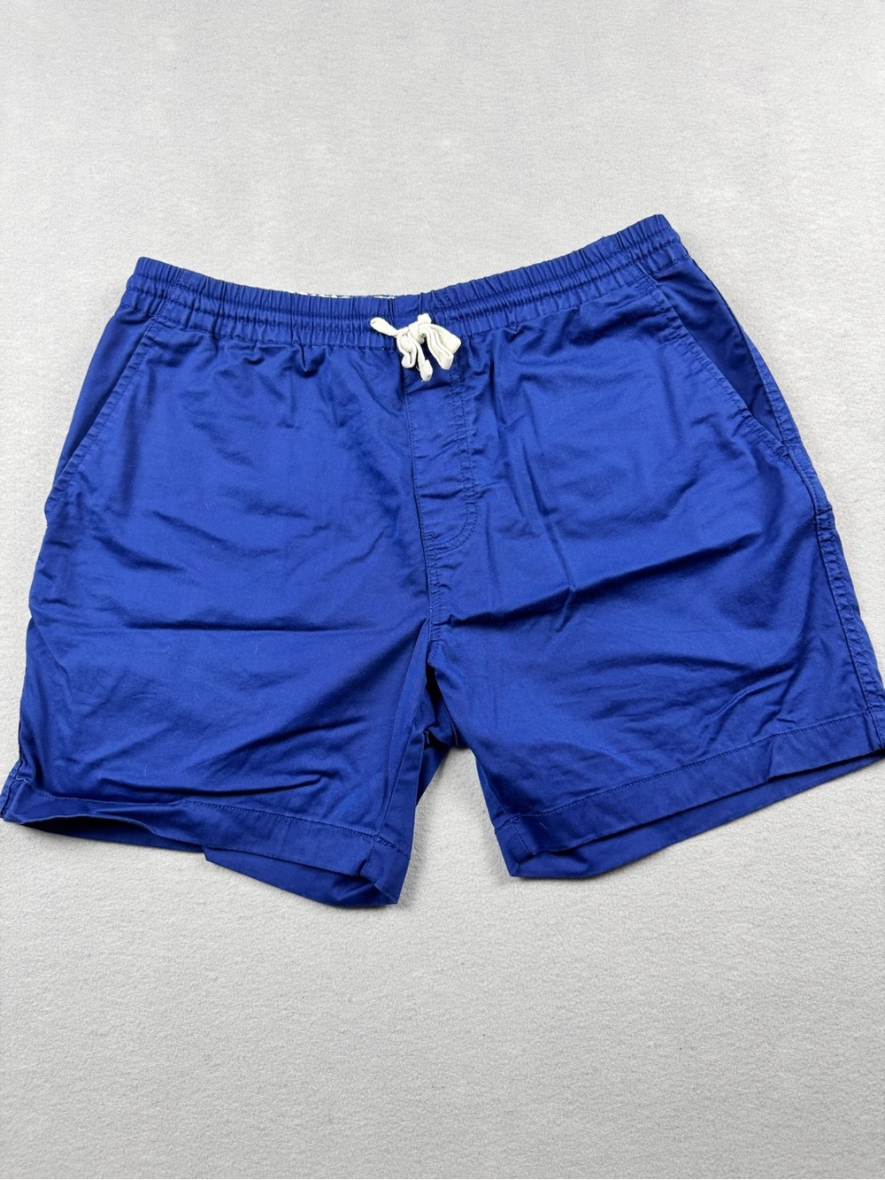 J Crew Shorts Men Medium Blue Dock Chino Elastic Waist Drawstring Stretch Preppy